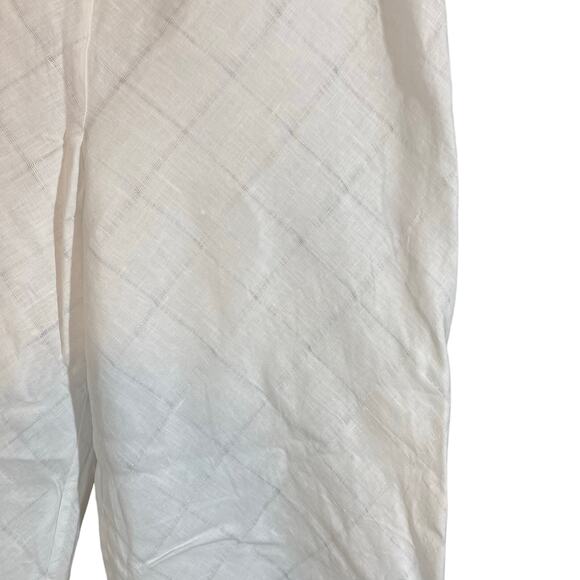Nikki Valenti Linen 2 Piece Set Top & Pants Size 18 White Plus Size - Picture 5 of 7